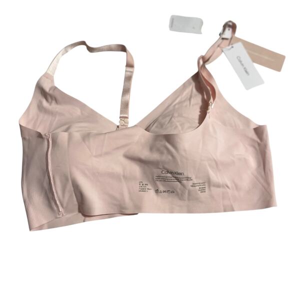 Calvin Klein Womens Invisibles Lightly Lined Triangle Bralette Bra QF5753 Pink L - Picture 6 of 11
